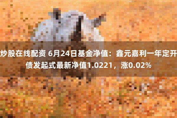 炒股在线配资 6月24日基金净值：鑫元嘉利一年定开债发起式最新净值1.0221，涨0.02%