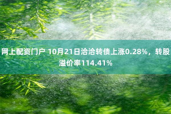 网上配资门户 10月21日洽洽转债上涨0.28%，转股溢价率114.41%